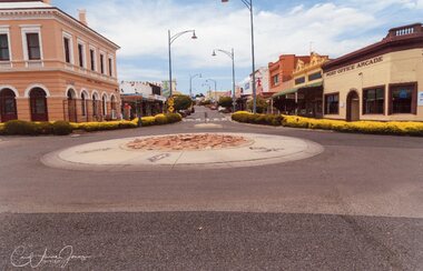 Photograph - View Upper Main Street Looking East, Carol Ann Jones, Pizza Roundabout Cr. Main & Wimmera Streets  26th January 2020, 26/1/2020