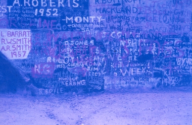 Photograph, Roy J Mitchell, Sister Rocks Graffiti 1975