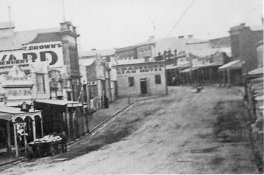 Photograph, Enlargement of Catalogue number 0541 of Main Street looking East featuring the Star Hotel, 1890's