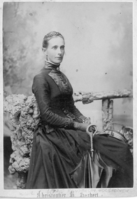 Photograph, C. Herbert Photo, Mrs Lizzie Henderson nee Sherwen in the Family Album Photographs  c1880-1890 -- Studio Portrait