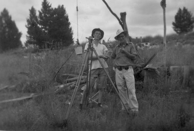 Photograph, Stawell Geodetic Survey at work.  c1940's