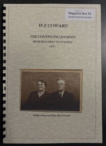 Book, W.E. Coward The Continuing Journey From Ballarat to Stawell 1919