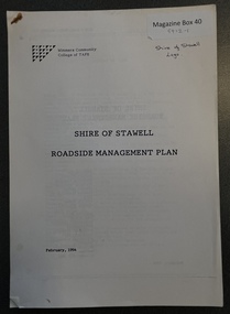 Plan - Report, Shire of Stawell Roadside Management Plan, 1994