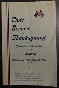 Pamphlet, Borough of Stawell, Civil Service of Thanksgiving, 1945