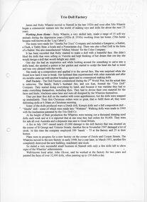 Document, Ruby Wharrell, Shurlie Doll Article, 1920's/1930'2