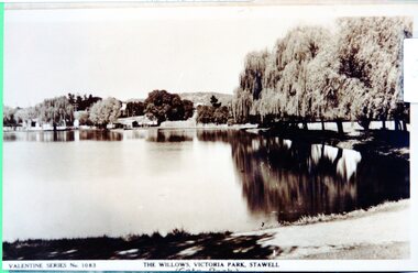 Photograph - View of Cato Lake, Black & White photo of Valentine Series No 1083 Willows Victoria/Cato Lake