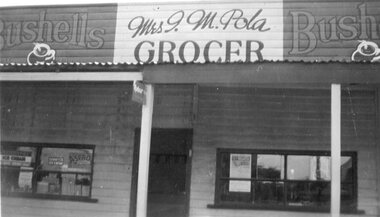 Photograph - Shop Front, Mrs I.M. Pola - Grocer
