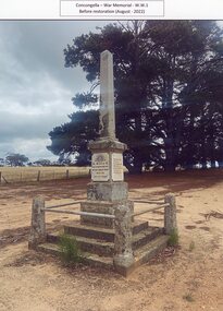 Photograph, Mellor Monuments, Concongella War Memorial with names of first World War Soldiers, September 2022