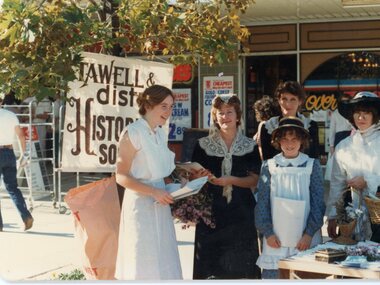 Photograph, 5 females in period dress c 1900 at Stawell Historical Society Display