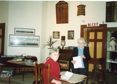 Photograph, Dorothy Kingston and Dorothy Brumby at Stawell Historical Society, 20/04/2006