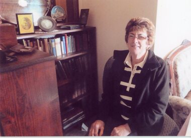 Photograph, Cheryl Cross volunteer at Stawell Historical Society