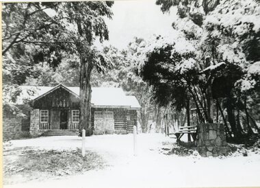 Photograph, Comfort Station snow 1949