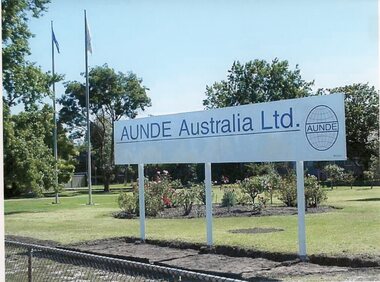 Photograph - Company Sign Aunde Album 29, Aunde Australia Ltd. Logo, 2002