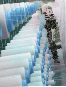 Photograph - Aunde Album 29, Watching yarn come of Spools, 2002