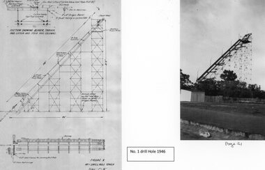 Photograph, Gold Test Drilling 1946 to 1948 on the Stawell Tech School Oval -- 2 Photos