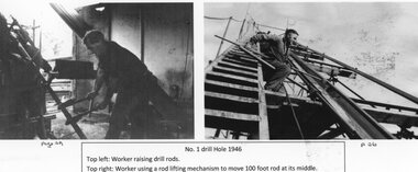 Photograph, Gold Test Drilling 1946 to 1948 on the Stawell Tech School Oval -- 2 Photos