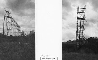 Photograph, Gold Test Drilling 1946 to 1948 on the Stawell Tech School Oval -- 2 Photos