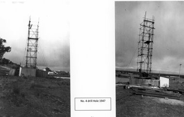 Photograph, Gold Test Drilling 1946 to 1948 on the Stawell Tech School Oval -- 2 Photos