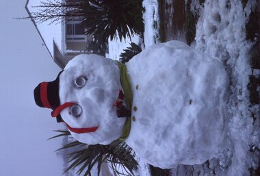 Photograph - Slide, Ian McCann, Stawell Snow July 1981 Snowman, July 1981