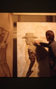 Slide, Ian McCann, Carving one of Figures from the Clock