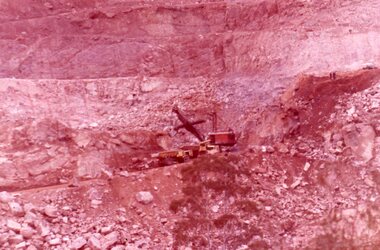 Slide, Ian McCann, Constructing the dam wall, 1965