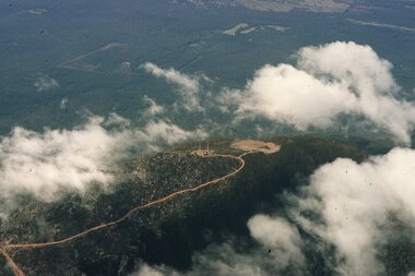 Slide, Ian McCann, Aerial View of Mt Willaim through Cloud, 1960's