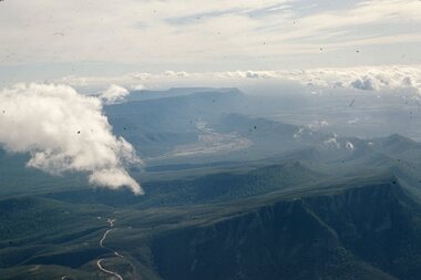Slide, Ian McCann, Aerial View of Grampians Ranges inc Valley, 1960's