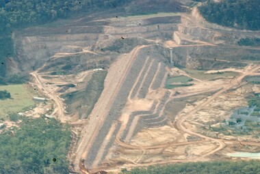Slide, Ian McCann, Ariel View of the Dam Wall. Lake Bellfield, 1960's