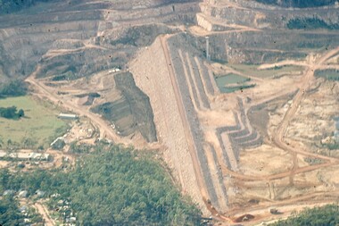 Slide, Ian McCann, Ariel view of the  Dam Wall at  Lake Bellfield, 1960's