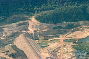 Slide, Ian McCann, Ariel View of Lake Bellfied showing the wall, 1960's