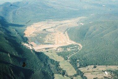 Slide, Ian McCann, Ariel View of Lake Bellfield during Construction, 1960's