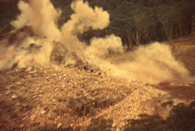 Slide, Ian McCann, JUst after Blasting on the Eastern sideof Lake Bellfield, 1965
