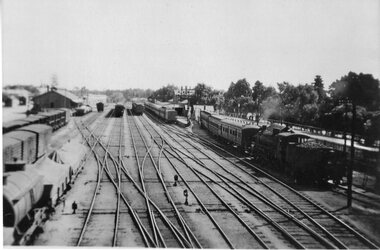 Photograph, Stawell Railway Yards viewed from the Step Bridge 1950's -- 2 Photos