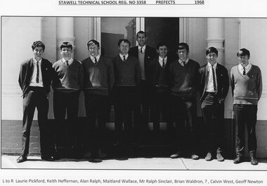Photograph - Landscape Group Portrait, Prefects 1968 Stawell Technical School, 1968