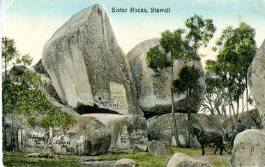 Postcard, Postcard of Sister Rocks Elsie Moulden