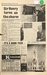 Archive - Newspaper Supplement, Sir Henry Turns on the Charm