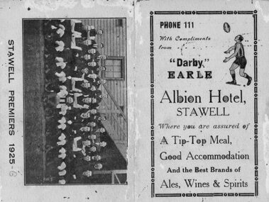 Booklet - Realia, Wimmera District Football League, Stawell Football Premiers Team Photo 1925  Football Fixture, 1926