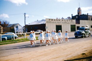 Photograph, Marching girls in Scotland Place, 1950's