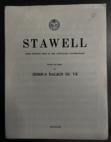 Book - Music Sheet, Jessica Dalkin, Stawell - Sheet Music, 1969