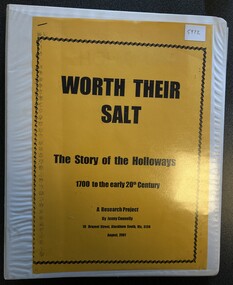 Book - Family History, Jenny Connelly, Worth Their Salt        HOLLOWAYS, August 2001