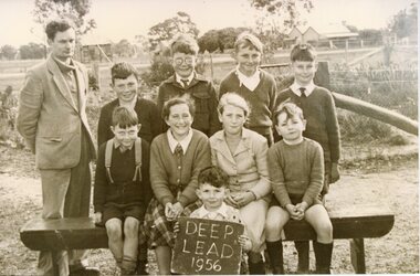 Photograph, Deep Lead  Students and Teacher 1956