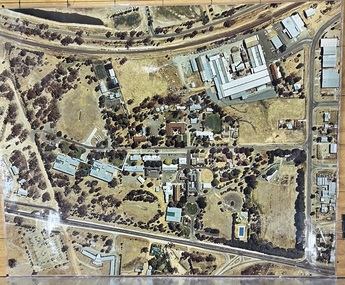 Photograph - Large Print, Aerial View of Pleasant Creek Training Centre and North Western Woollen Mills, c1975