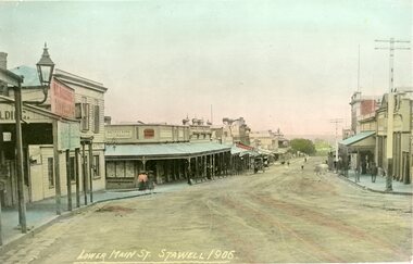 Photograph - Postcard, Lower main Street 1906