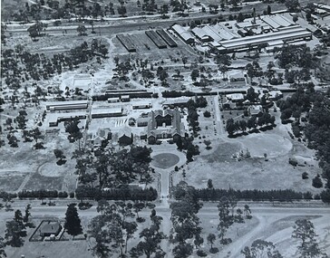 Photograph, B/W Aerial Photograph of Pleasant Creek  Training Centre & Stawell Woollen Mills C 1960's, 1960's