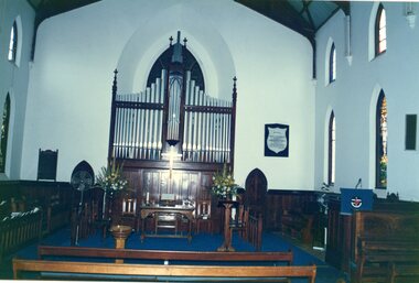 Photograph, The Interior of St Matthews Church with Pipe Organ