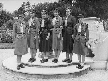 Photograph, Stawell Guides who attended Government House Garden Party 1955