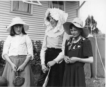 Photograph, Three Stawell Brownies in dress up