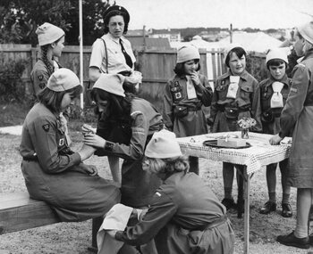 Photograph, Group of Brownies doing activities