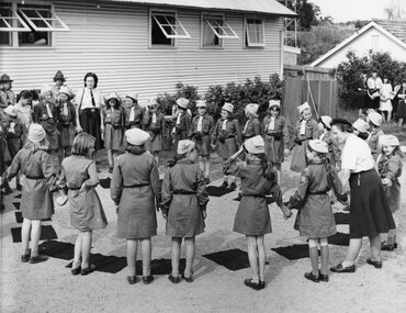 Photograph, Brownies outside the guide hall
