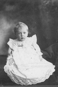 Photograph, Studio portrait Baby in white dress